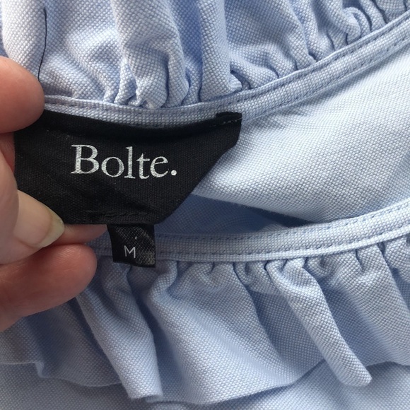 Bolte Ruffled Collar Top. Size Medium - Picture 4 of 7